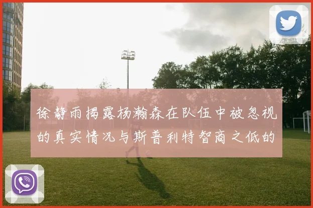 徐静雨揭露杨瀚森在队伍中被忽视的真实情况与斯普利特智商之低的尴尬真相